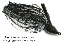 PAYO DART JIG 3/4 Oz BLACK SHAD BLUE FLAKE