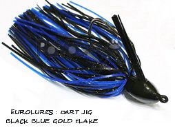 PAYO DART JIG 3/4 Oz BLACK BLUE GOLD FLAKE