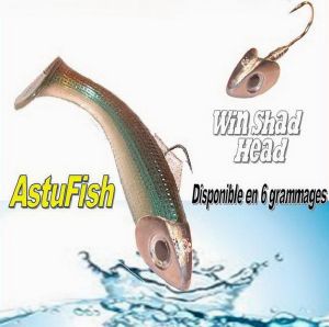 ASTUFISH TETE WIN SHAD HEAD 8 Gr (Yeux Argent) - 3 pièces