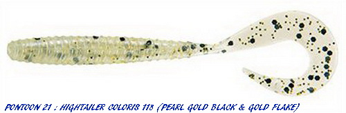 HIGHTAILER GRUB 3.25 inch (Coloris 118 -Pearl Gold Black & Gold Flake)
