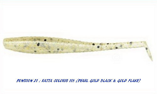 RATTA SHAD 2.25 inch (Coloris 118 -Pearl Gold Black & Gold Flake)